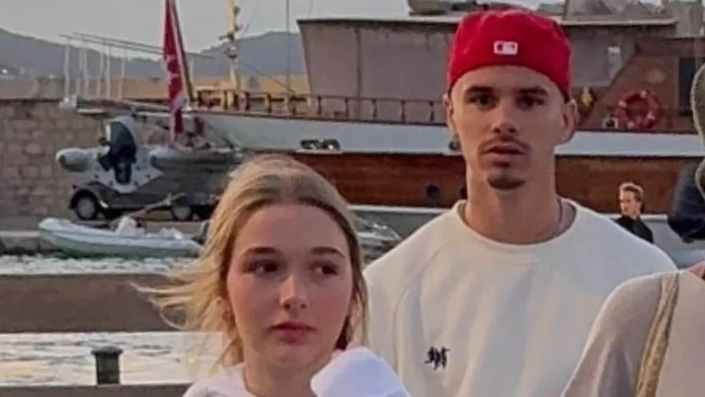Romeo Beckham and sister Harper Beckham step out in St Tropez