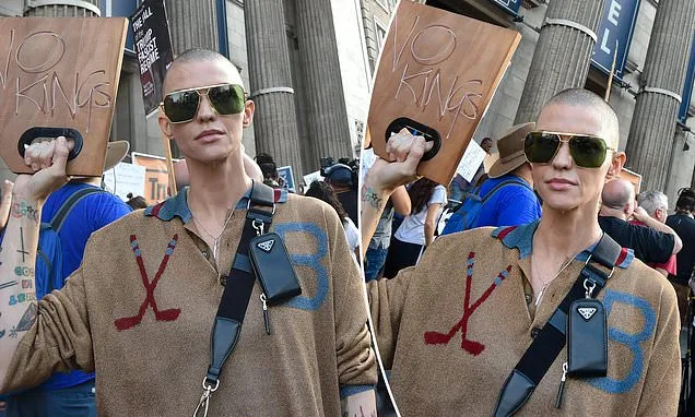 Ruby Rose attends protest against cancellation of Jimmy Kimmel's show