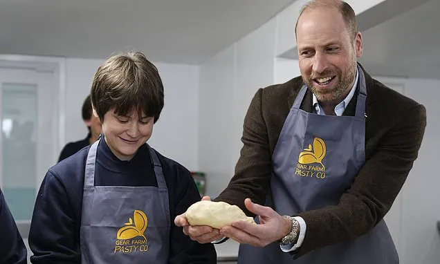 William jokes with customer while taking Cornish pasty order on St...