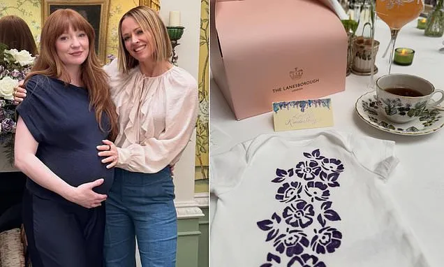 Pregnant Nicola Roberts reunites with Kimberley Walsh for lavish tea