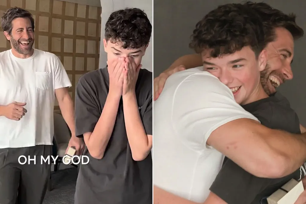 Jake Gyllenhaal Surprises His 'Number One' Fan Owen Cooper, 15, Before 2025 Emmys, Gifts 'Adolescence' Star a 'Lucky Duck'