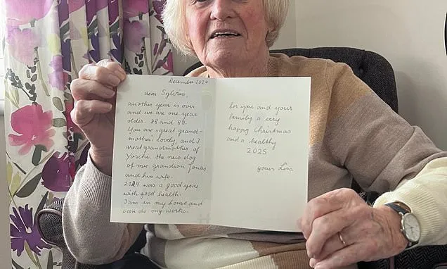 Great-grandmother has received a Christmas card from German pen pal...