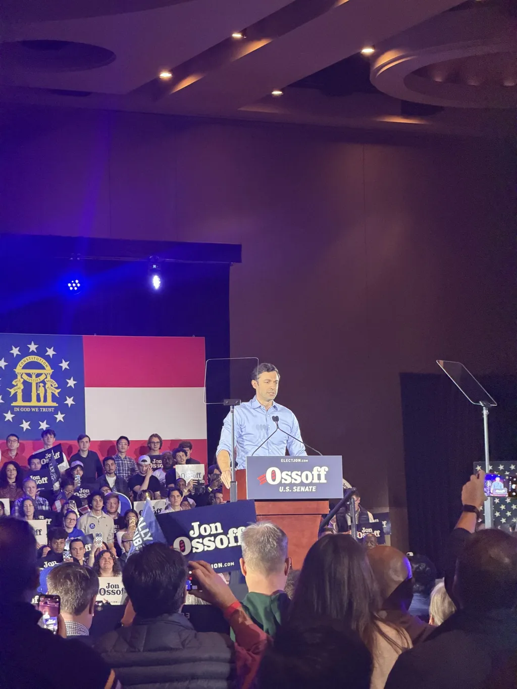 'We will overcome this': Ossoff holds rally in College Park in wake of racist post by Trump, ICE, rising costs