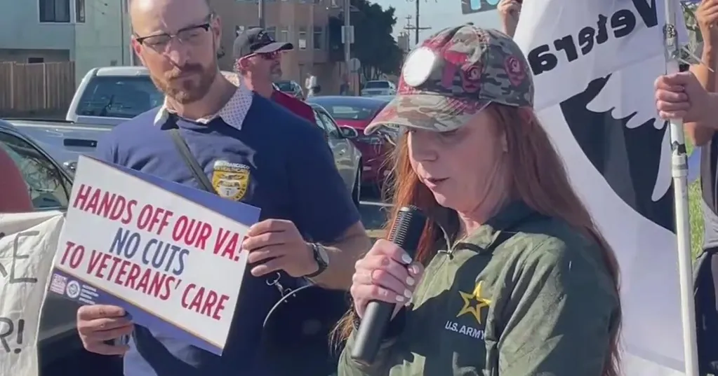 Veterans in the Bay Area protest changes to the VA health care system