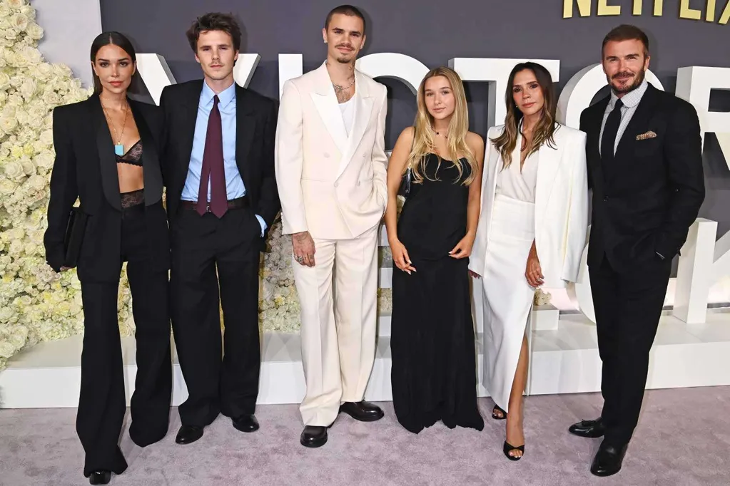 Victoria Beckham Accompanied by Husband David and Kids Romeo, Cruz and Harper for Documentary Premiere