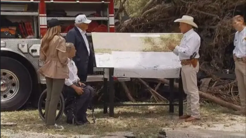 Trump tours Texas flood sites and defends officials as questions mount about response - WSVN 7News | Miami News, Weather, Sports | Fort Lauderdale