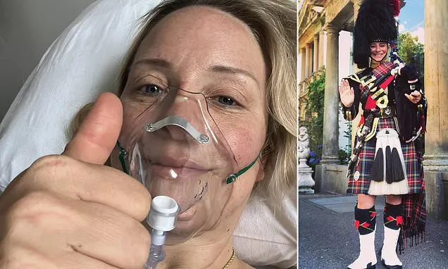 Woman thought cancerous lump on chest was from playing bagpipes