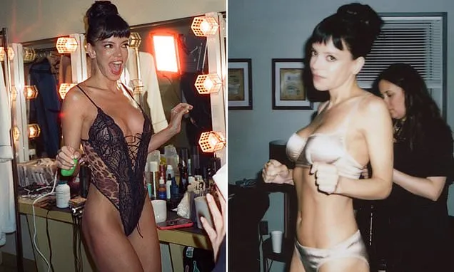 Lily Allen puts on a racy display in lingerie in tour snaps