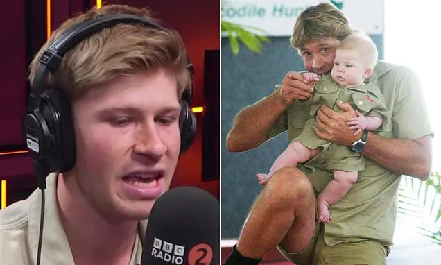 Robert Irwin gets emotional watching footage of his late father