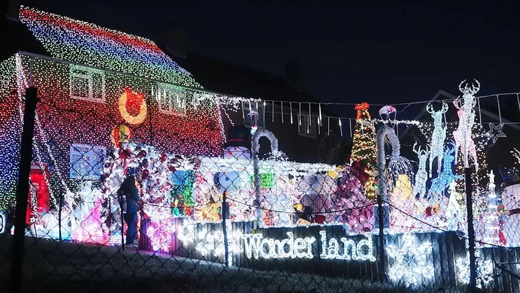 All is bright! Family switch on mammoth Christmas display