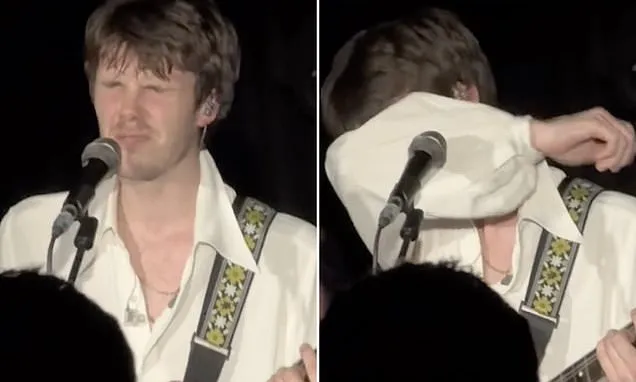 Cruz Beckham chokes back tears while performing his new single