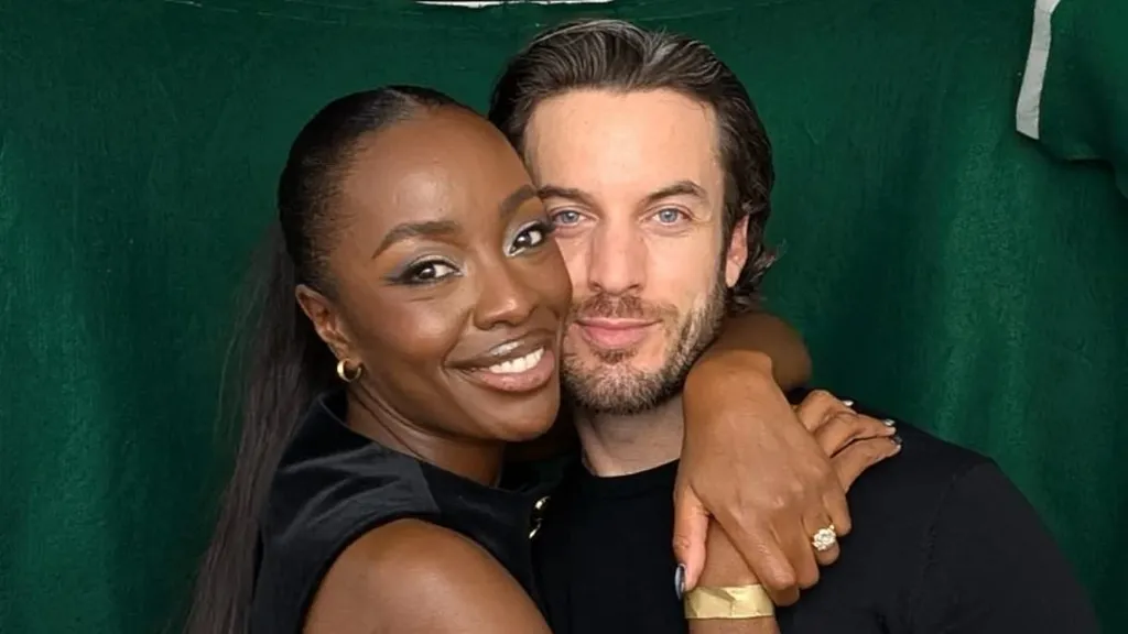 AJ Odudu puts on a loved-up display with her rarely seen fiancé