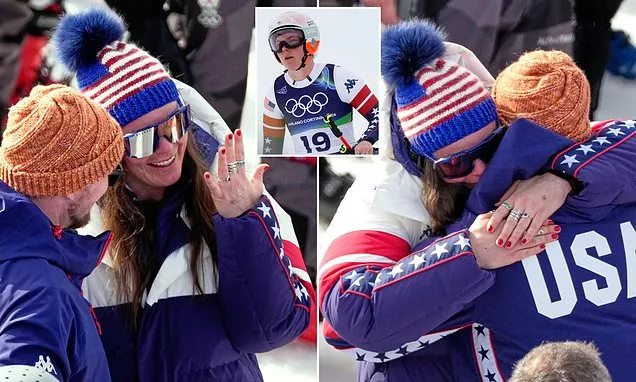 American Olympics star gets engaged at finish line after CRASHING OUT