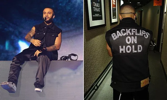 JLS star Aston Merrygold performs on crutches on tour after injury