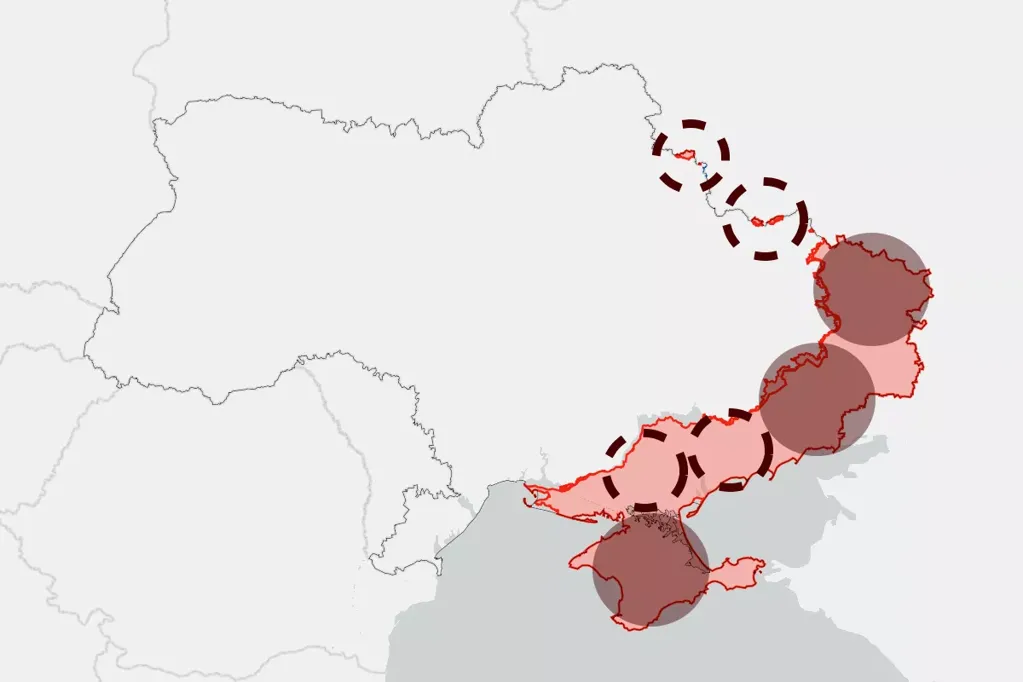 Map shows how Russia and Ukraine could swap land to end war