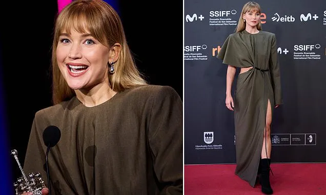 Jennifer Lawrence turned heads in quirky cut-out dress at festival