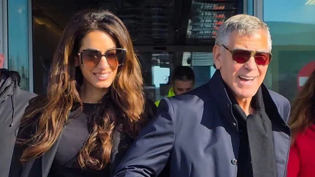 George Clooney and wife Amal arrive in Milan for the Winter Olympics