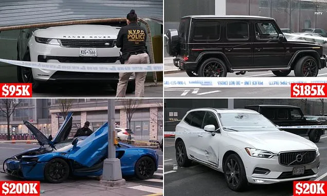 Botched heist leaves cars worth half a million smashed in the street