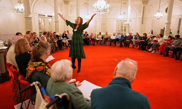 A singing circle at Amsterdam's Concertgebouw offers support for...