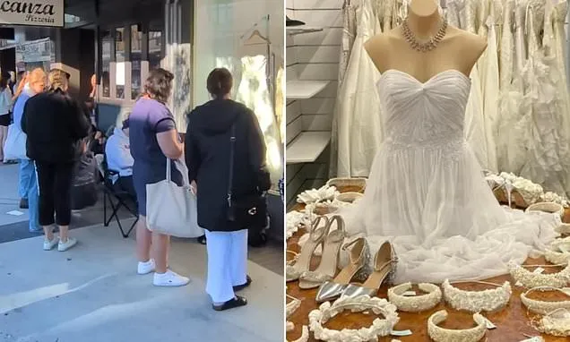 Huge queues outside a second-hand store a sign of the times