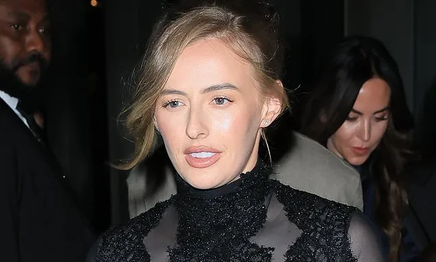 Chloe Kelly wows in a sheer black lace dress as she exits party