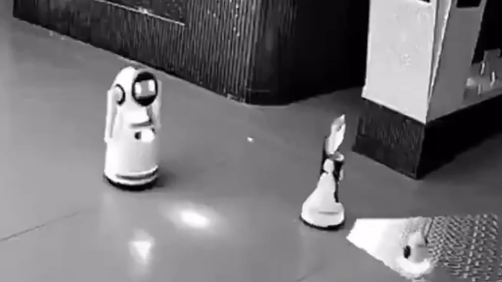Moment robot convinces fellow machines to revolt against creators