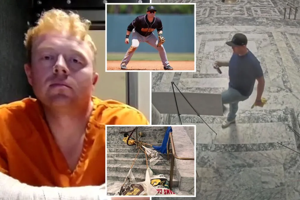 Ex-Marlins draft pick sets flags on fire, tips over iconic busts...
