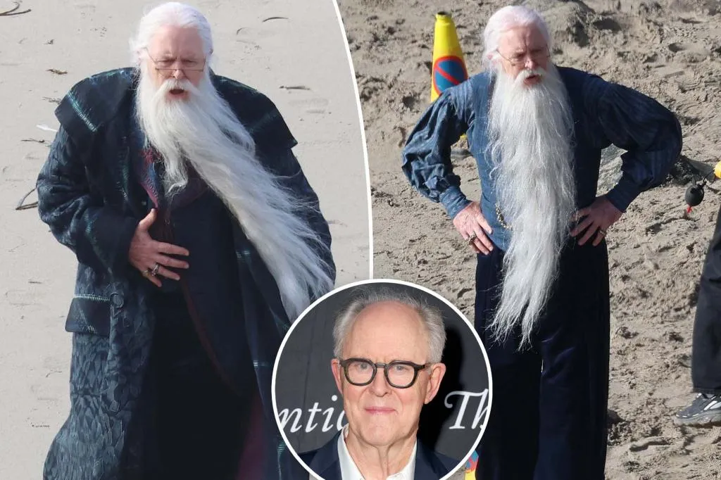 John Lithgow rocks full beard as Dumbledore in first set photos from...