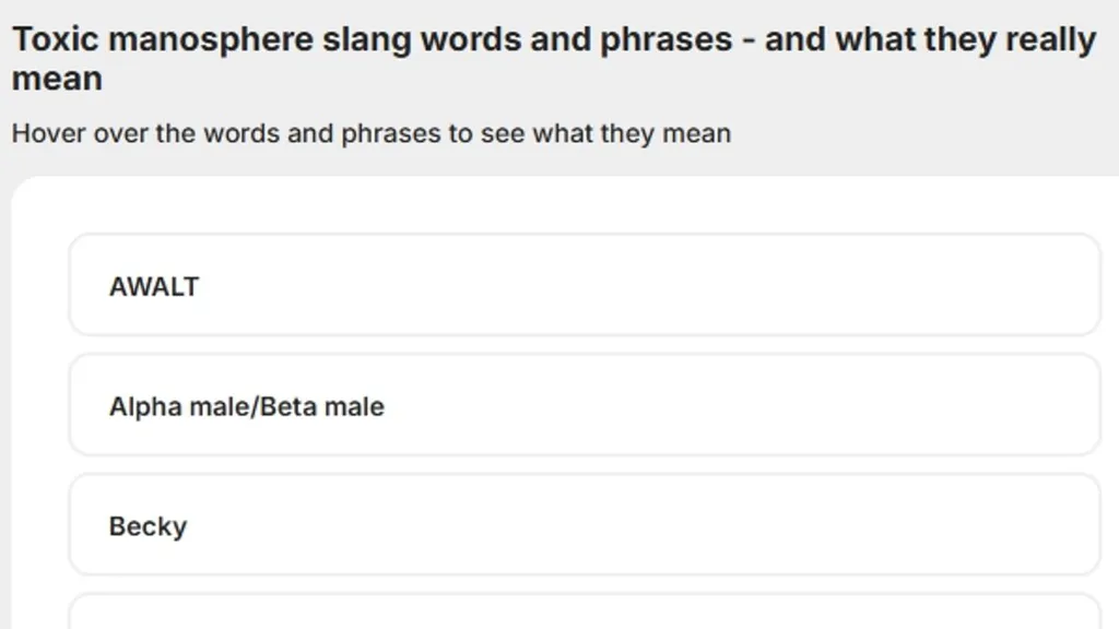 Manosphere slang penetrating the mainstream - including 'red pill'