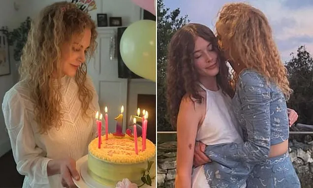 Nicole Kidman shows off her natural hair at daughter's birthday party