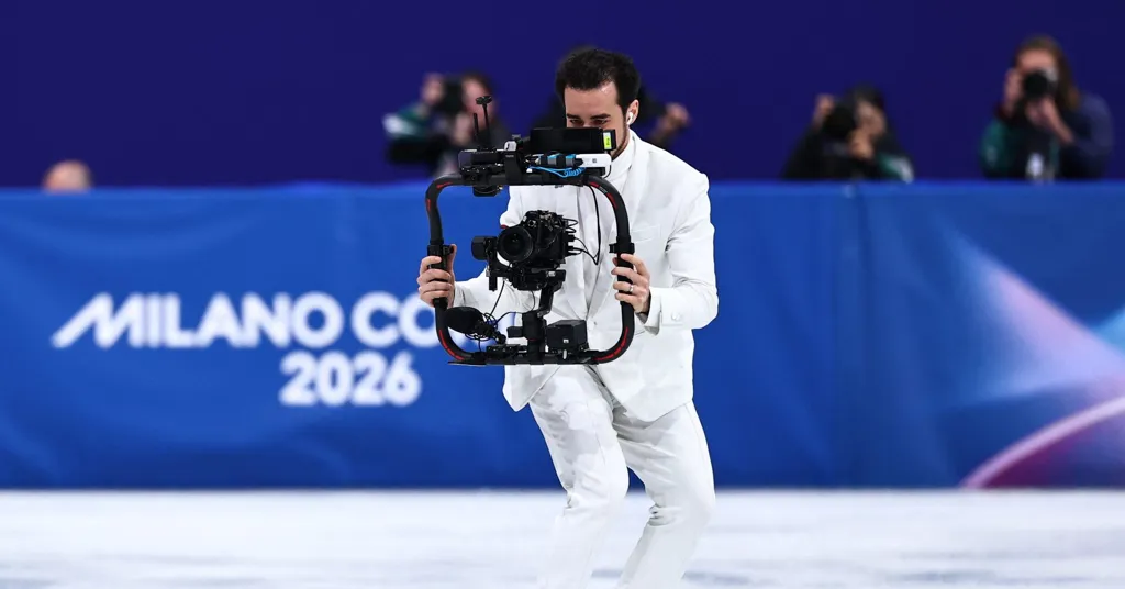 On-ice cameraman brings new Olympic angle