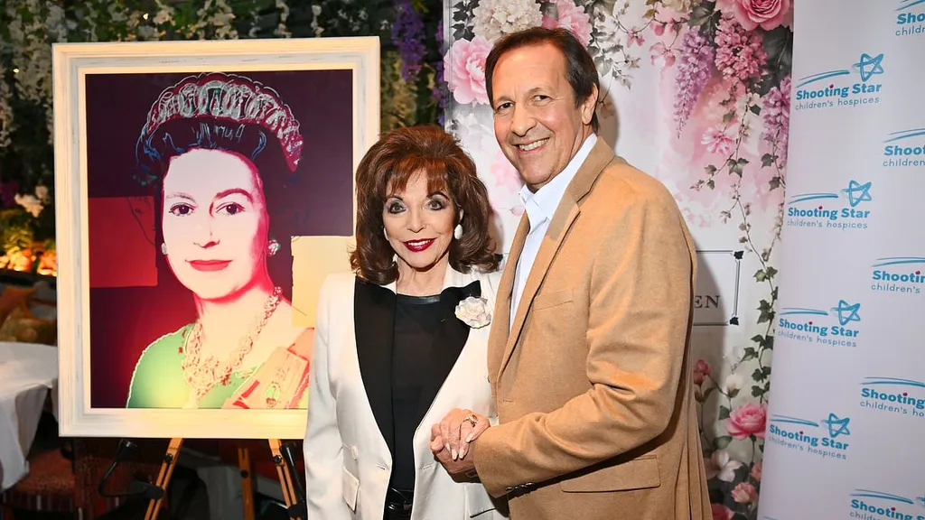 Dame Joan Collins dazzles at charity gala with husband Percy Gibson
