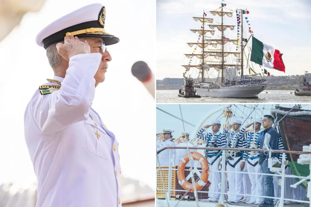 Mexican naval ship that crashed into Brooklyn Bridge finally sails...