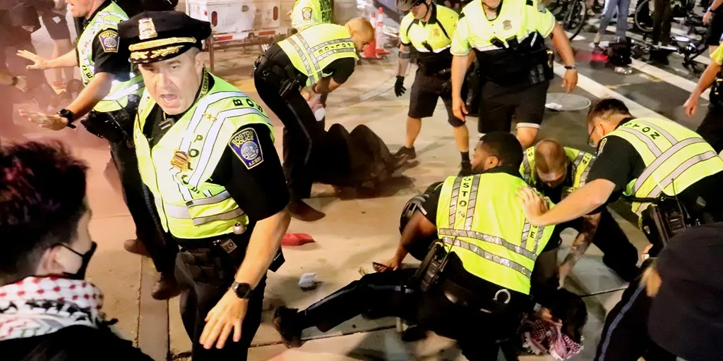 Pro-Palestinian agitators attack police as riot erupts in Dem-run city, officials say