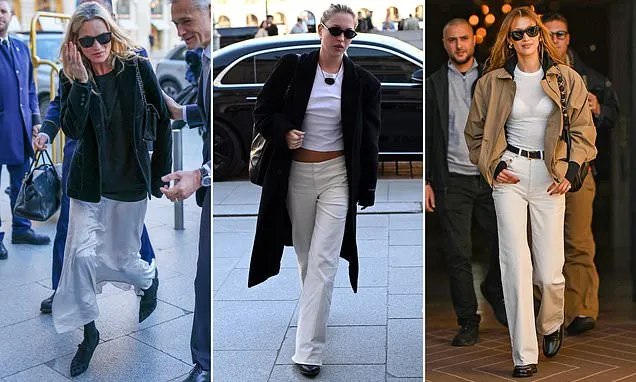 Kate Moss' daughter Lila is her twin as they join Bella Hadid at PFW