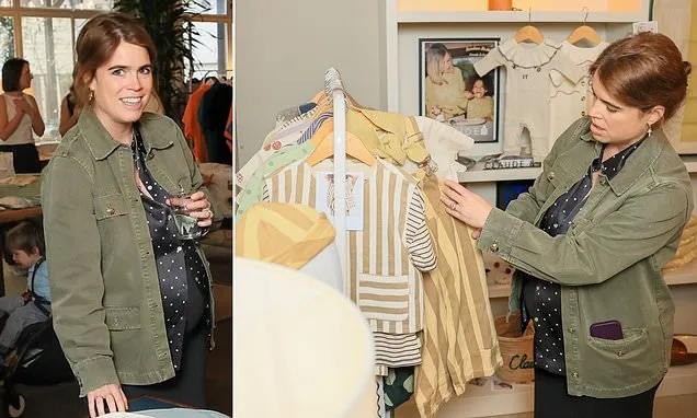 Pregnant Princess Eugenie browses baby clothes in London