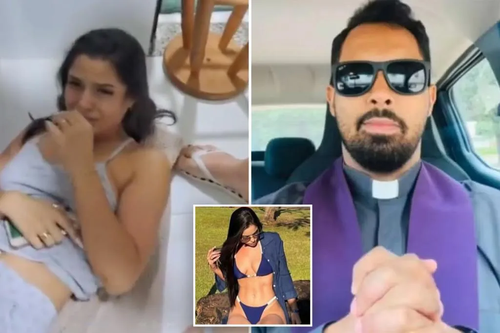 Shirtless priest caught with parishoners fiancée underneath bathroom...