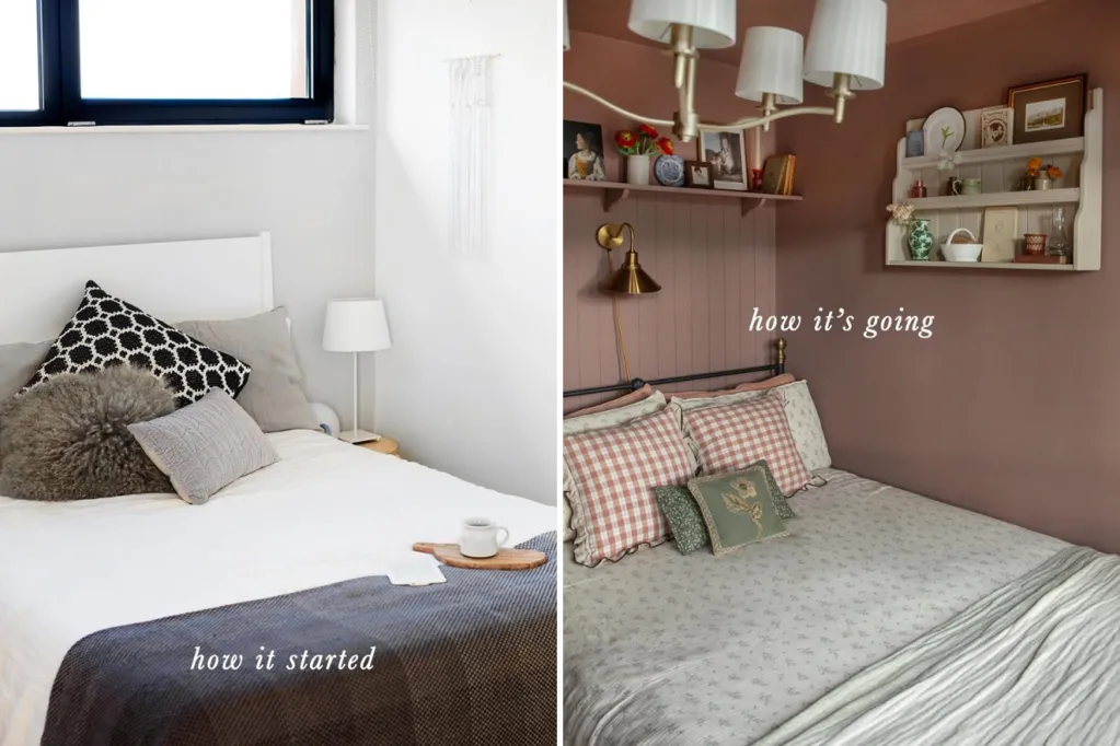 Single mom DIYs home transformation from millennial gray to cozy cottage