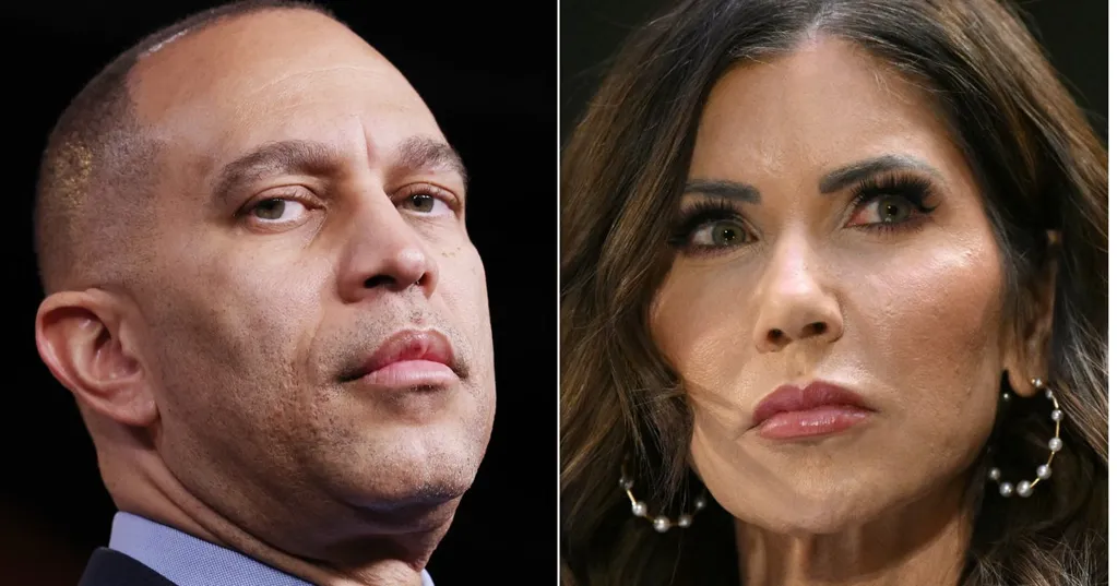 Hakeem Jeffries Eviscerates 'Totally Unqualified' Kristi Noem As A 'Disgrace' After Trump Ousting
