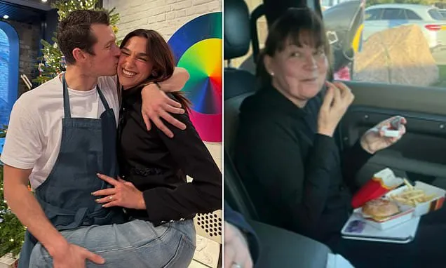 Dua Lipa and fiancé Callum Turner look loved up on Boxing Day