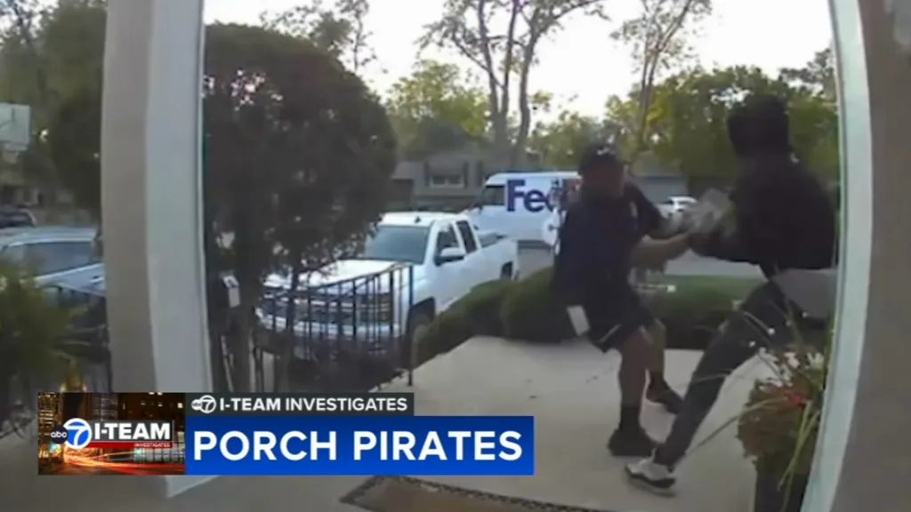 FedEx driver wins tug of war with would-be thief over package on porch in south suburbs