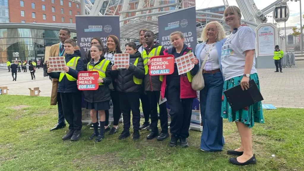 Children skip lessons to join union's campaign at Labour conference