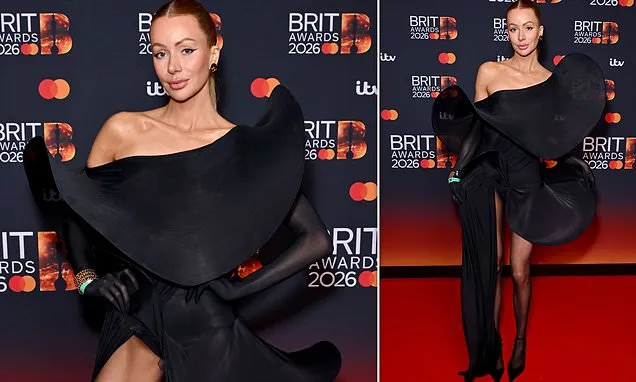 Olivia Attwood sizzles in dramatic black gown at the 2026 Brit Awards