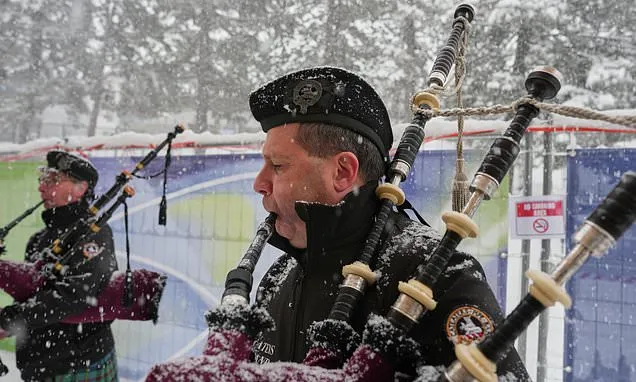 Bagpipers play at Olympic curling in homage to sport's Scottish...