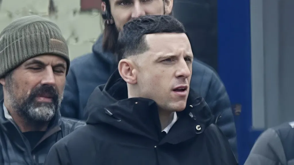 Peaky Blinders' new lead Jamie Bell is seen on set for the first time