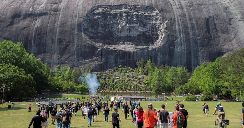 Battle lines drawn over Confederate tribute at Georgia's Stone Mountain