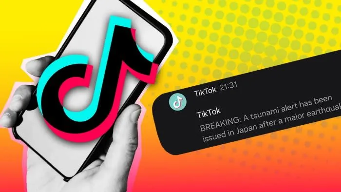 TikTok users are being sent inaccurate news-style alerts