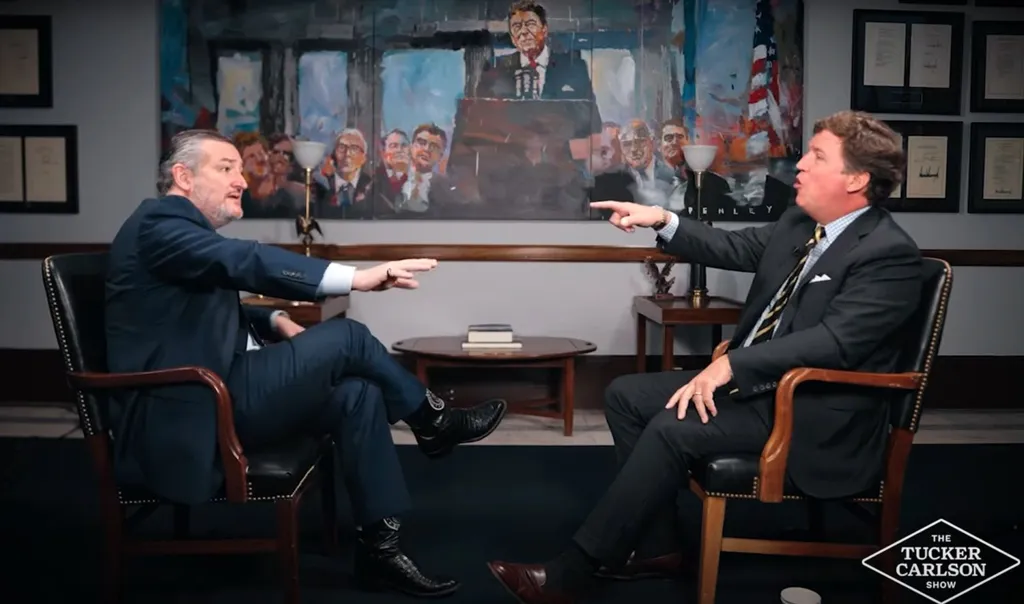 Tucker Carlson's Heated Interview with Sen. Ted Cruz Devolves into Shouting Match as Conservatives Trade Barbs