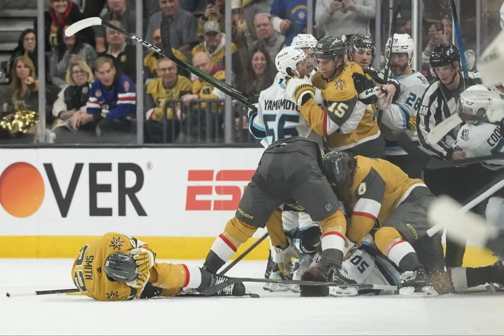 Golden Knights design blueprint to bully Mammoth in bloody, physical Game 1 win