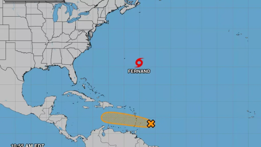 Chances of cyclone forming behind Tropical Storm Fernand double